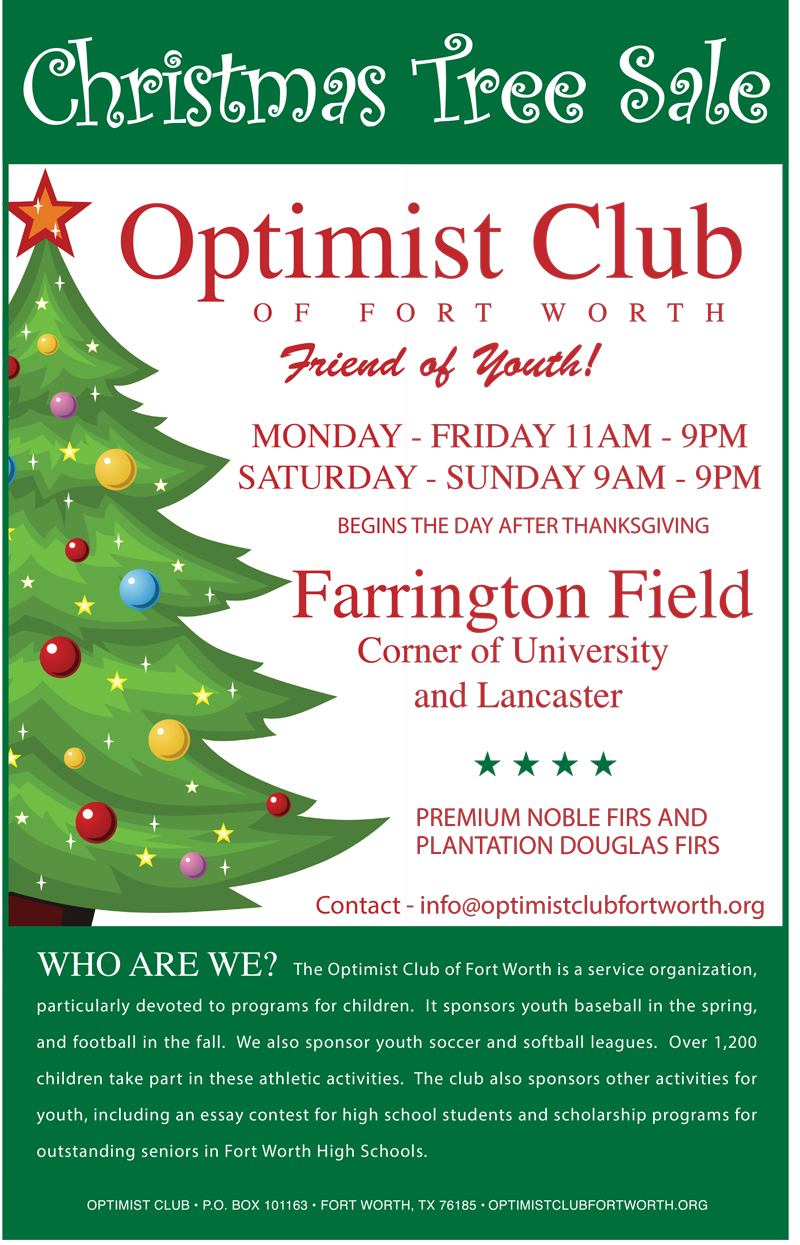 Christmas Tree Sales Optimist Club Fort Worth