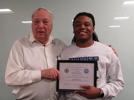 Liaison Ron Traver with Samuel Brown